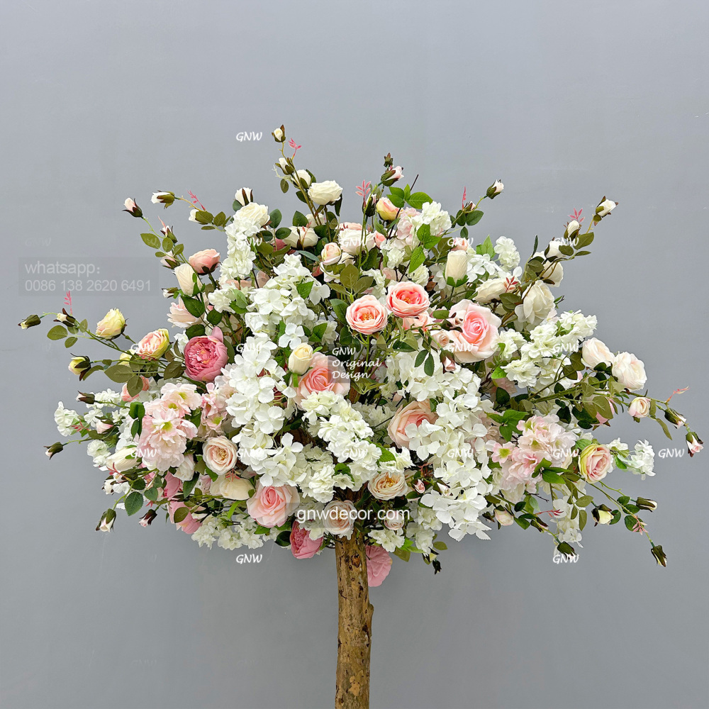 Artificial flower tree for table centerpiece