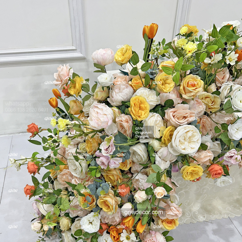 Artificial flower top table runner strip
