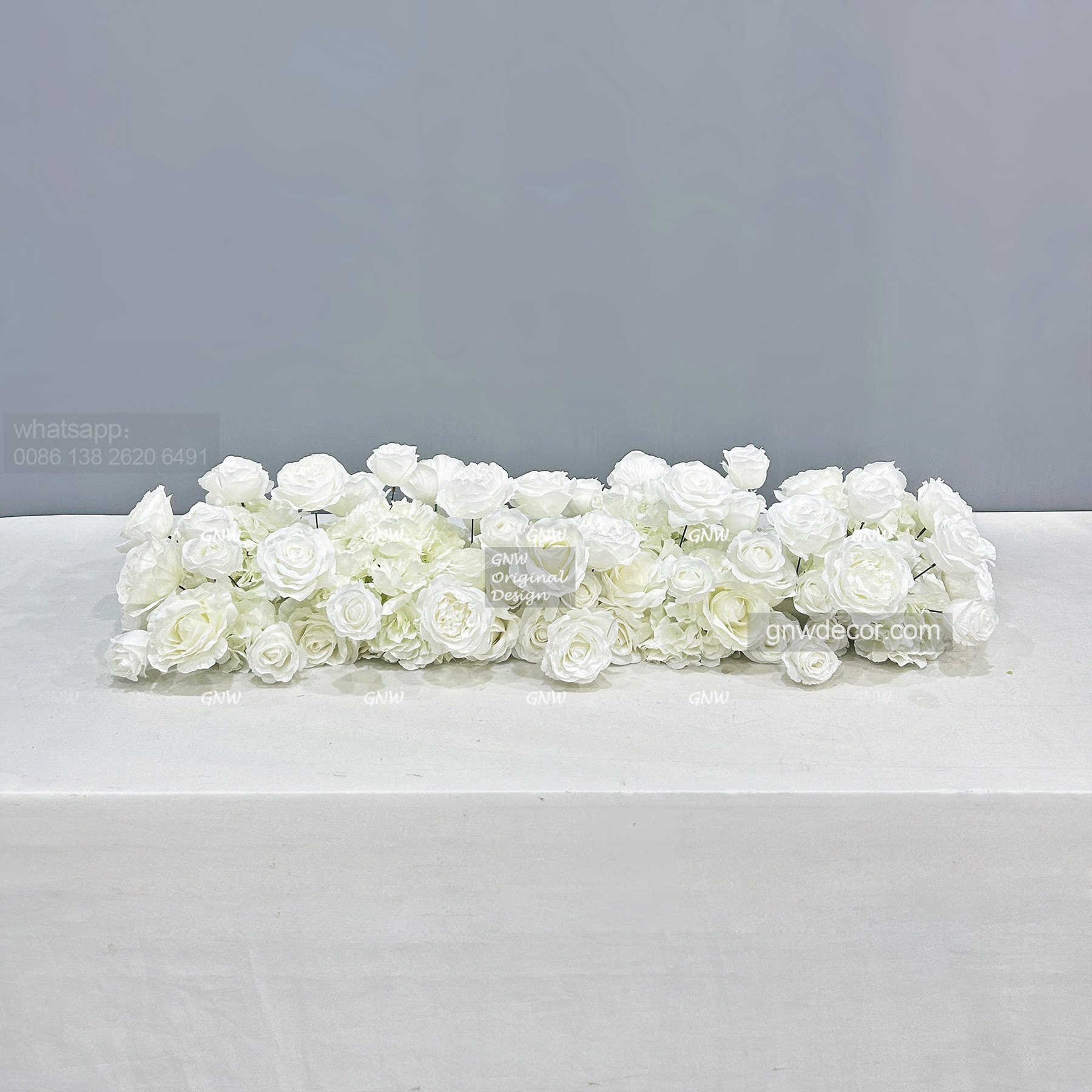 Artificial flower top table runner strip
