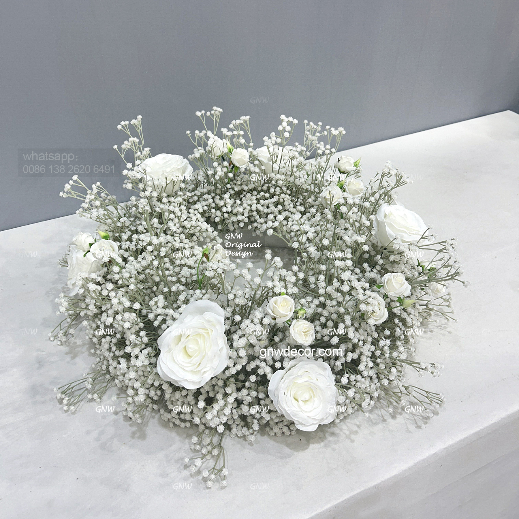 Artificial flower wreath