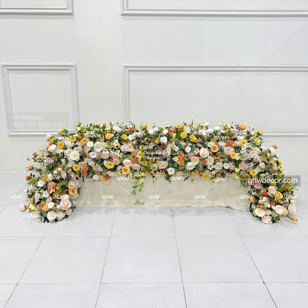 Artificial flower top table runner strip