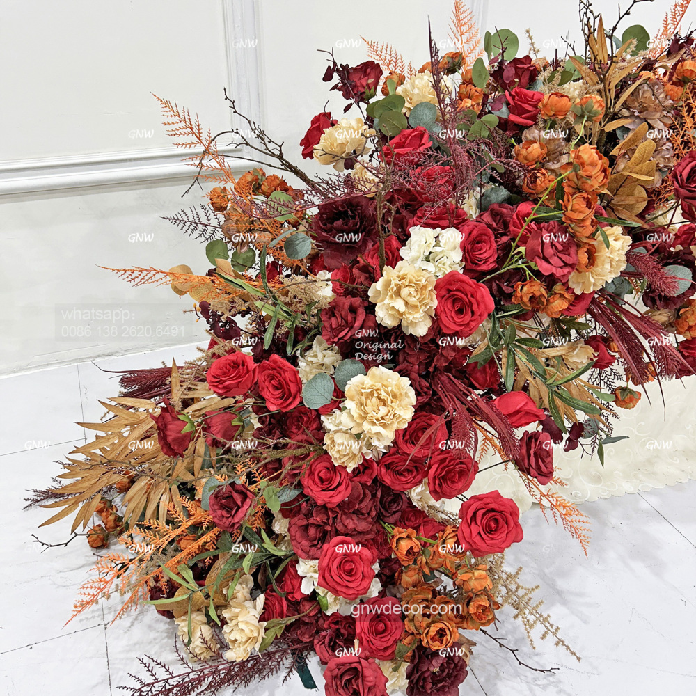 Artificial flower top table runner strip