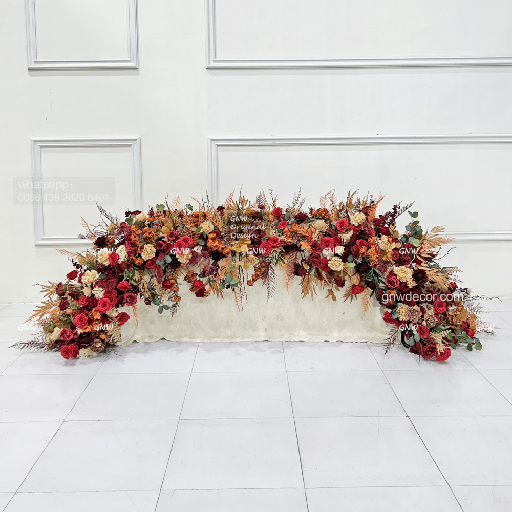 Artificial flower top table runner strip