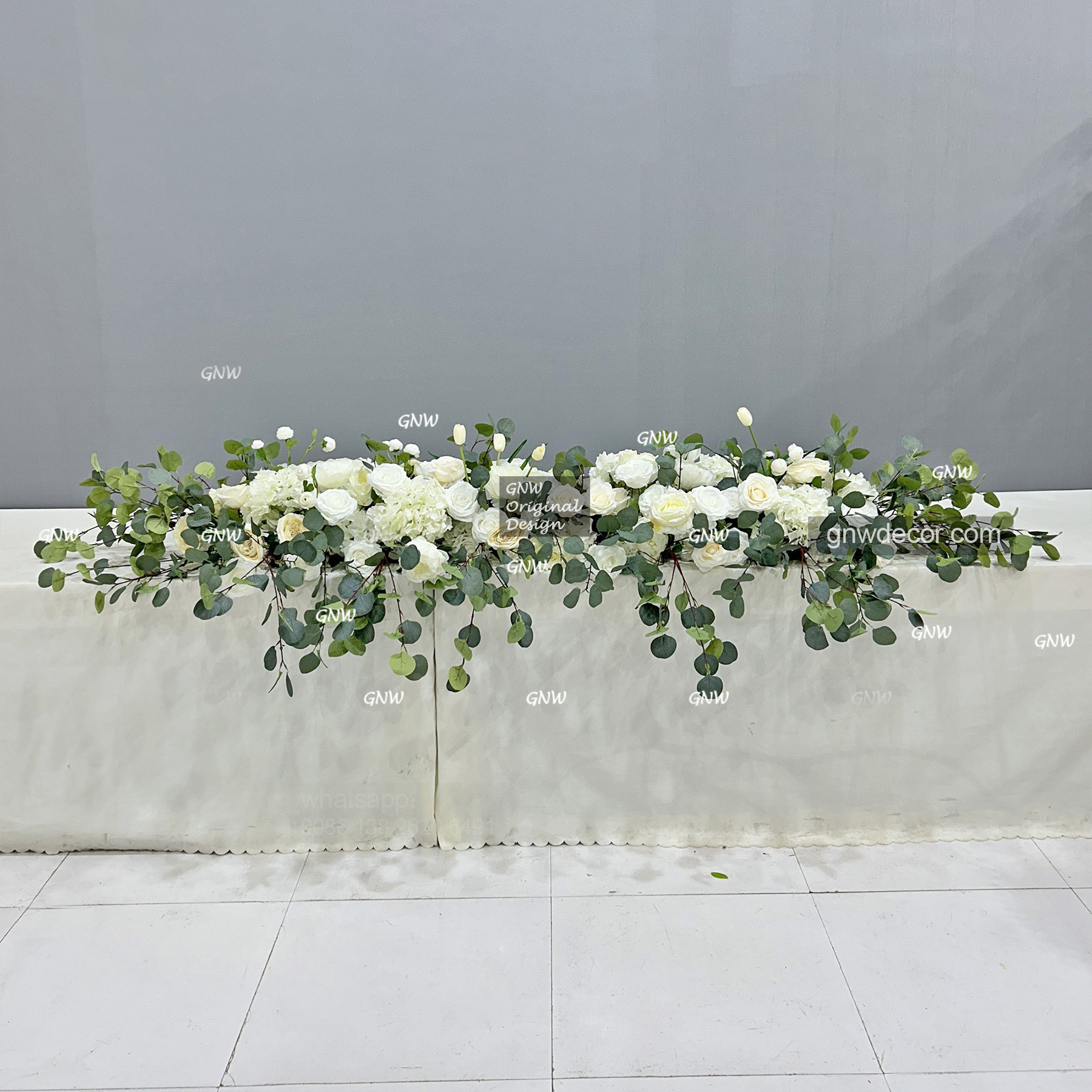 Artificial flower top table runner strip