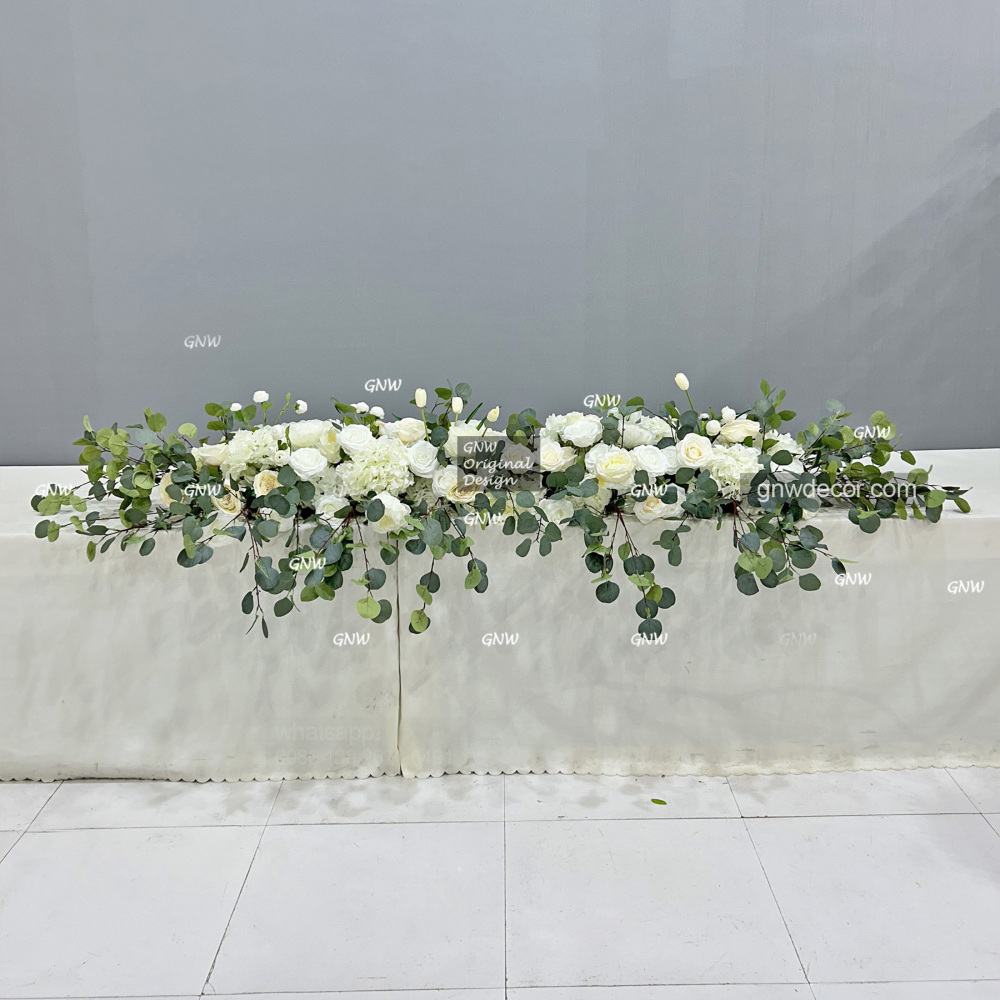 Artificial flower top table runner strip