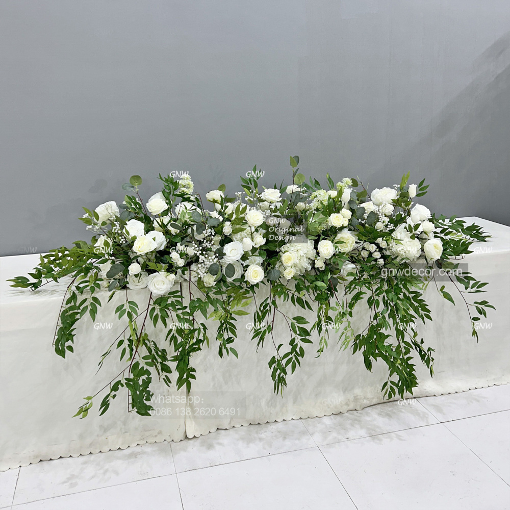 Artificial flower top table runner strip