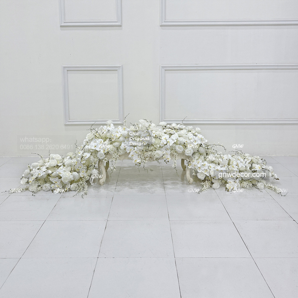 Artificial flower top table runner strip