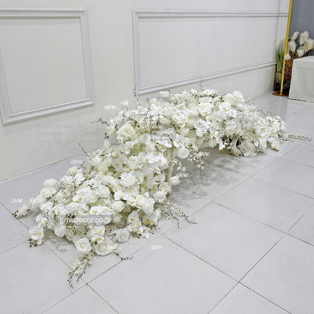 Artificial flower top table runner strip