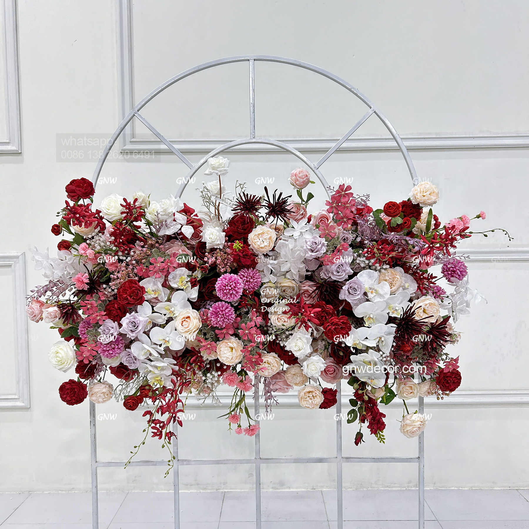Artificial flower top table runner strip