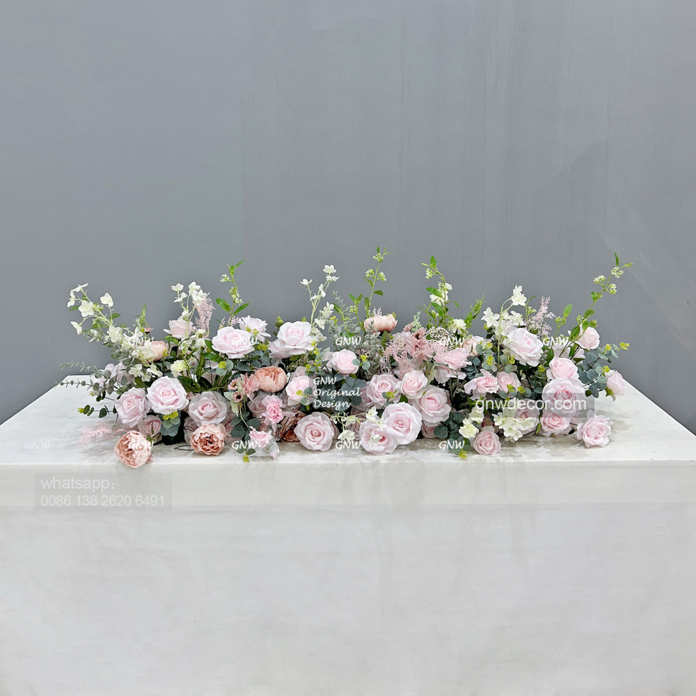 Artificial flower top table runner strip