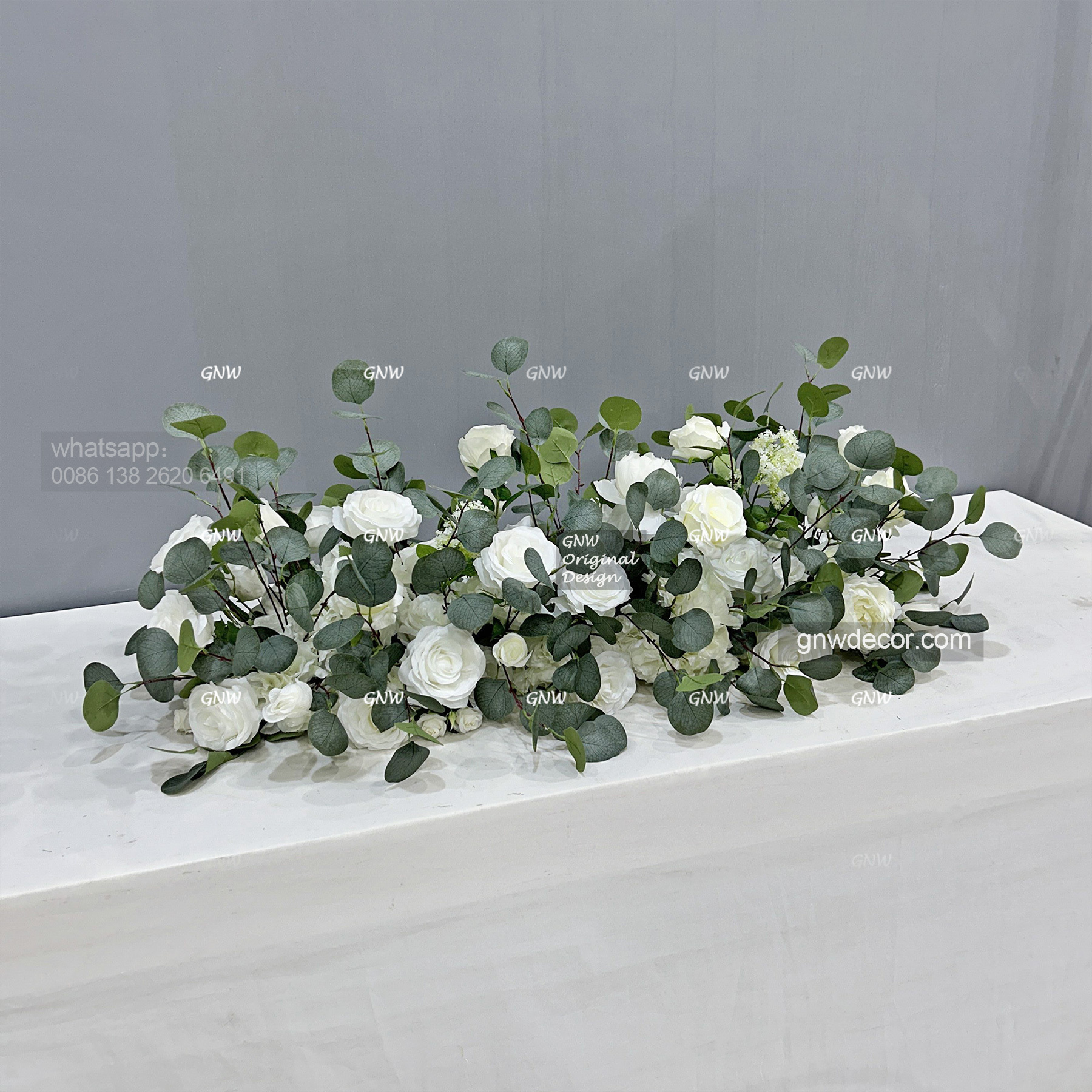 Artificial flower top table runner strip