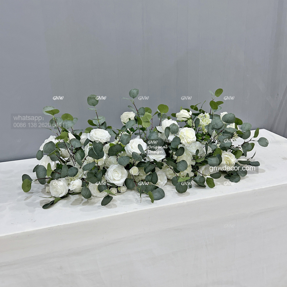 Artificial flower top table runner strip