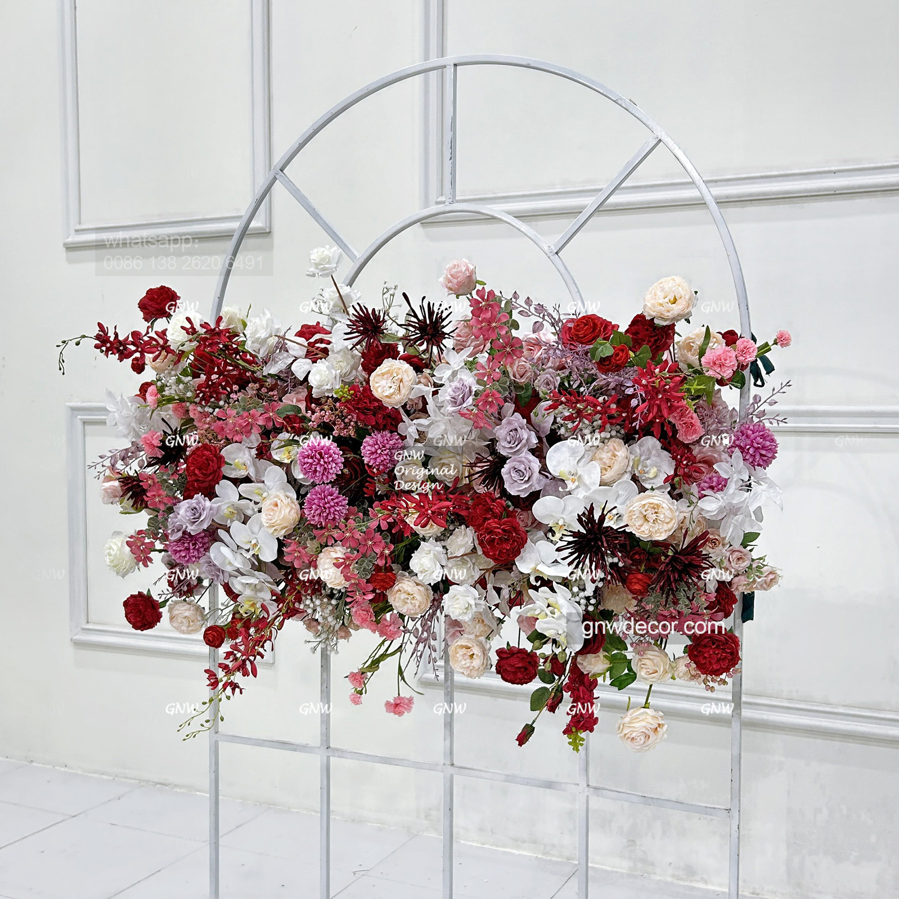 Artificial flower top table runner strip