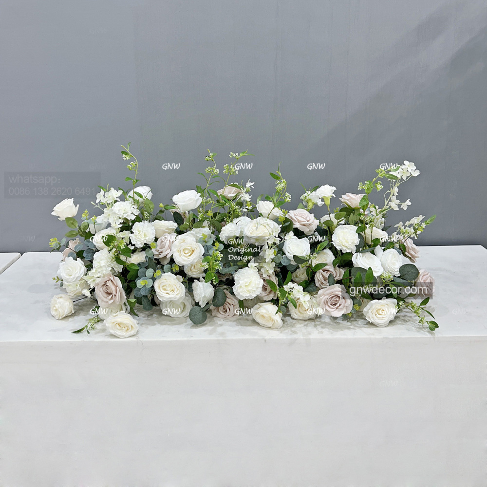 Artificial flower top table runner strip