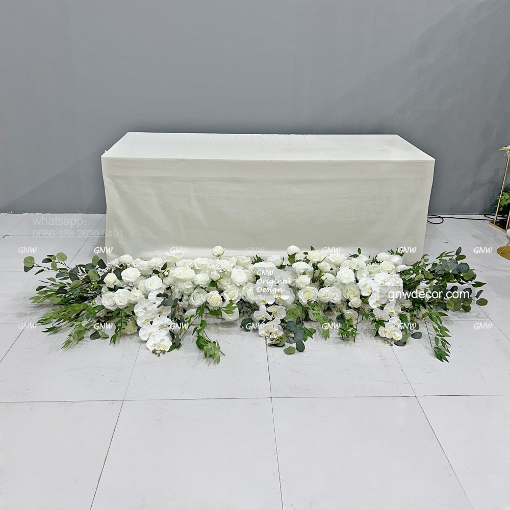 Artificial flower top table runner strip