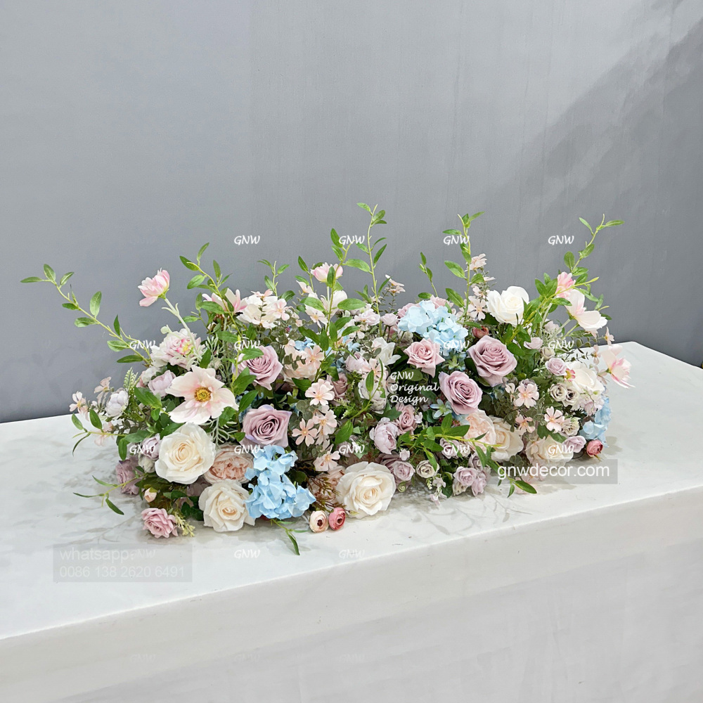 Artificial flower top table runner strip