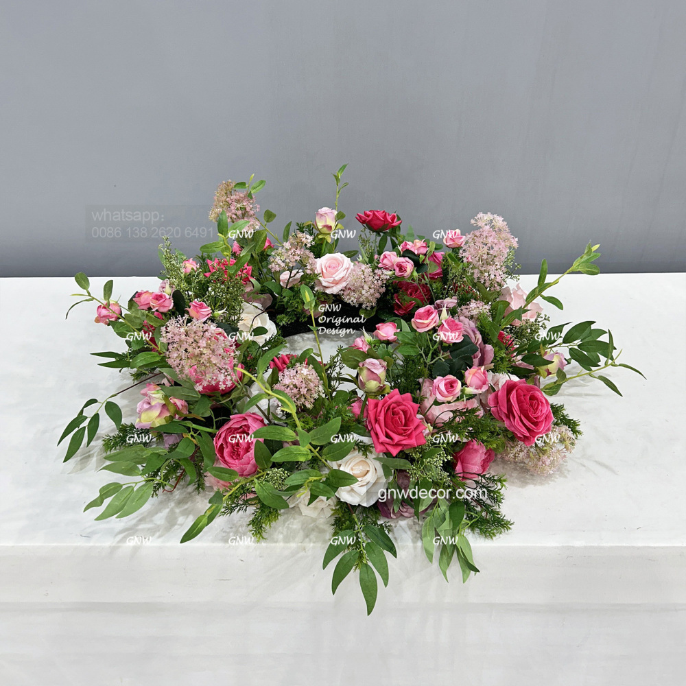 Artificial flower wreath
