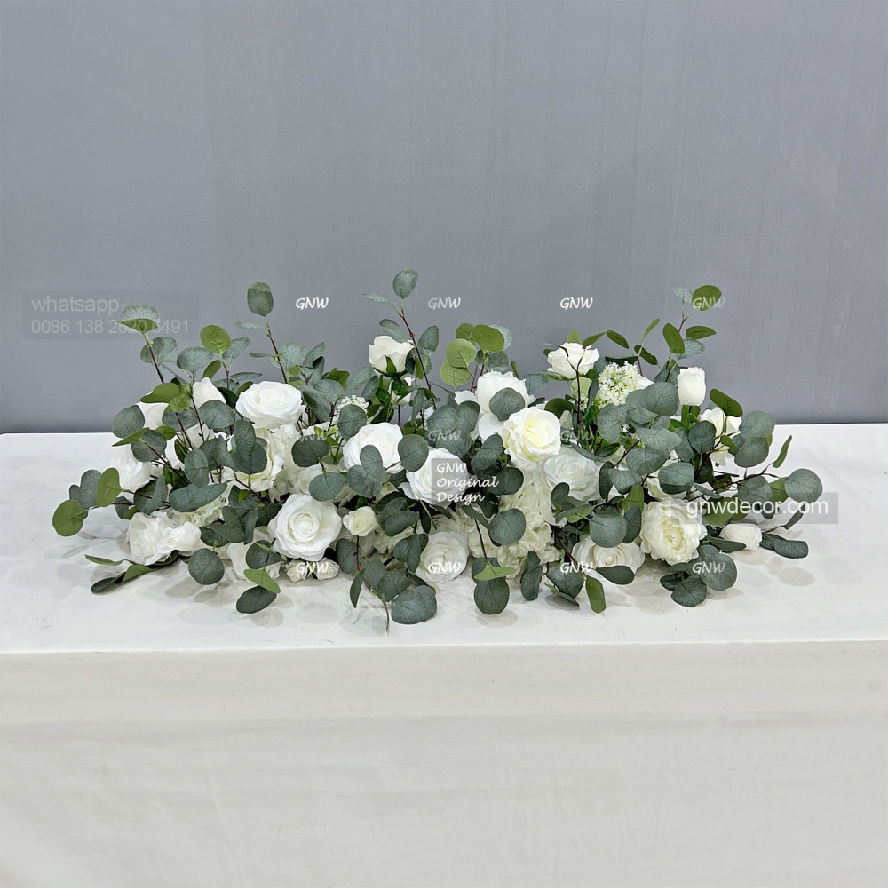 Artificial flower top table runner strip