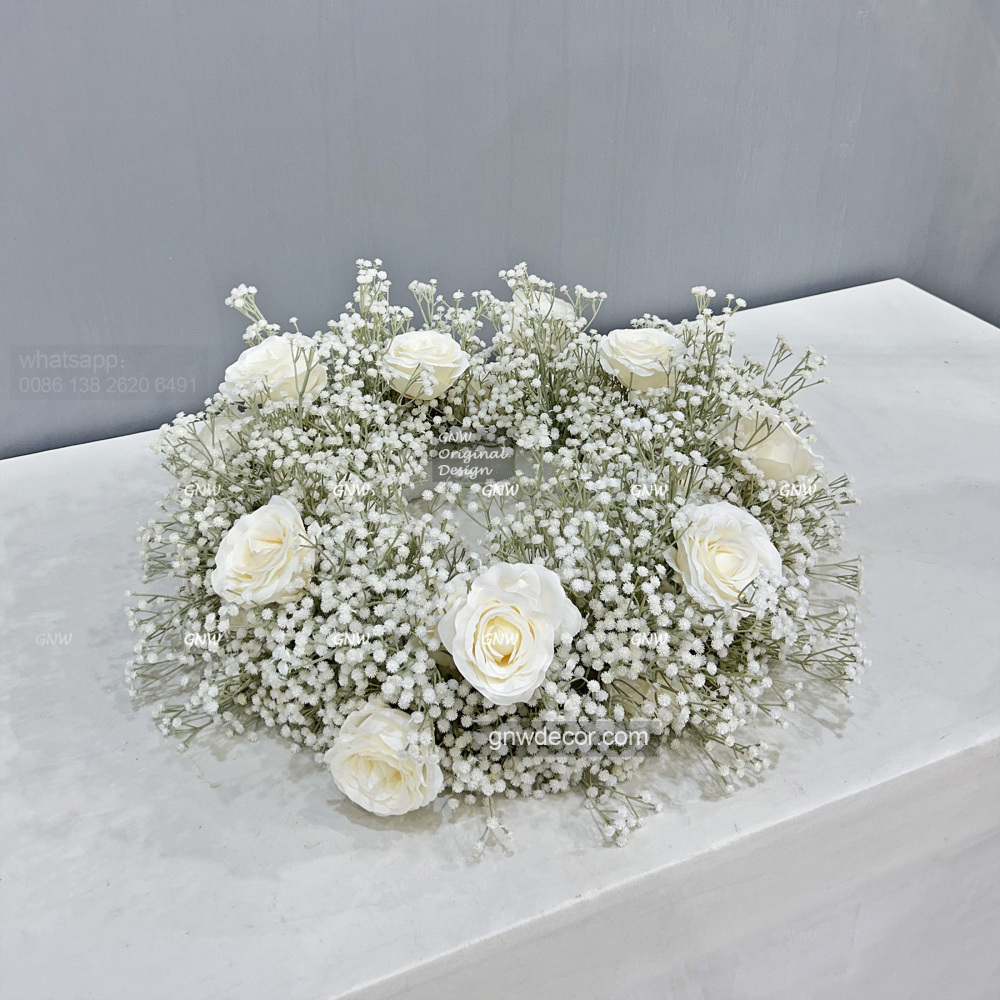 Artificial flower wreath