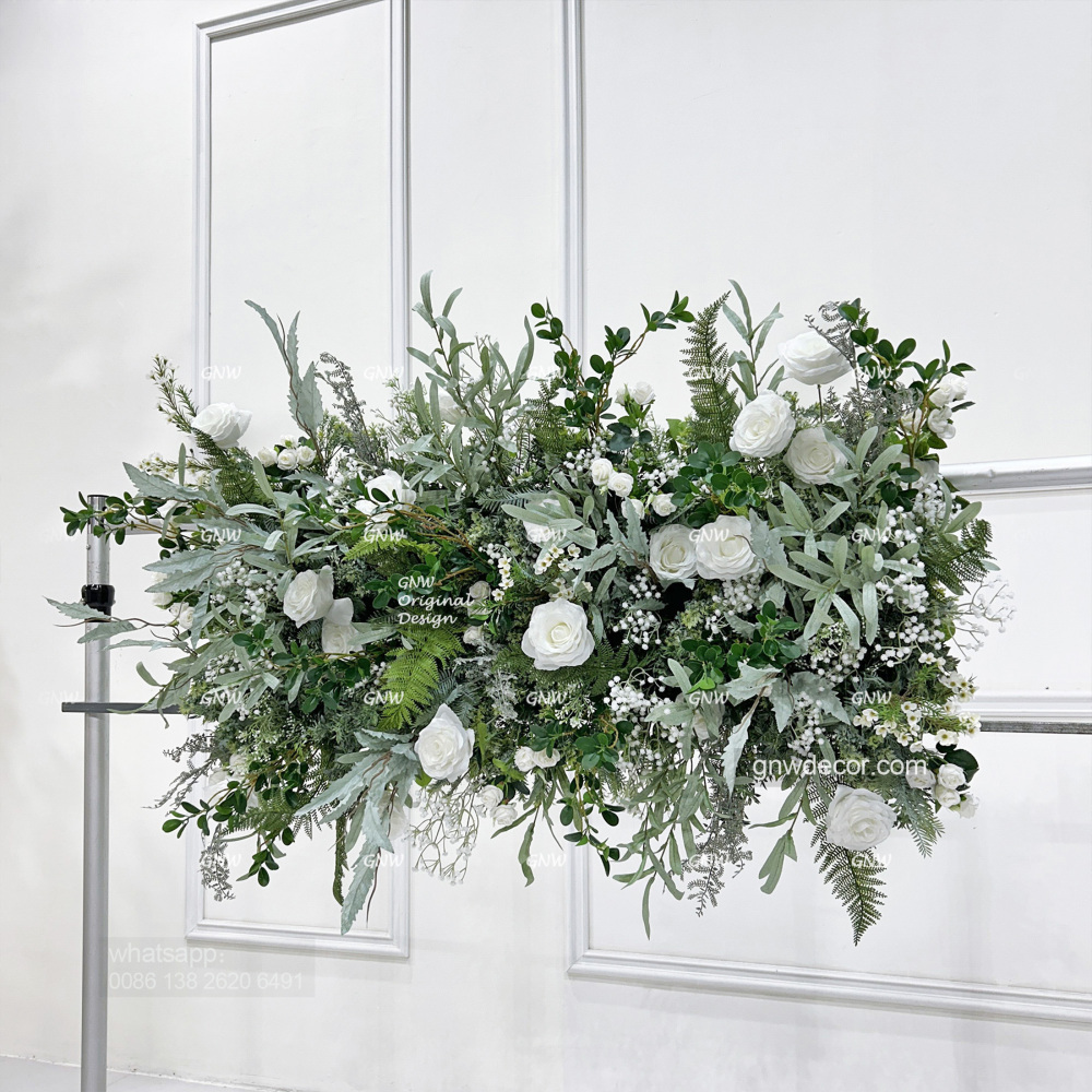 Artificial flower top table runner strip