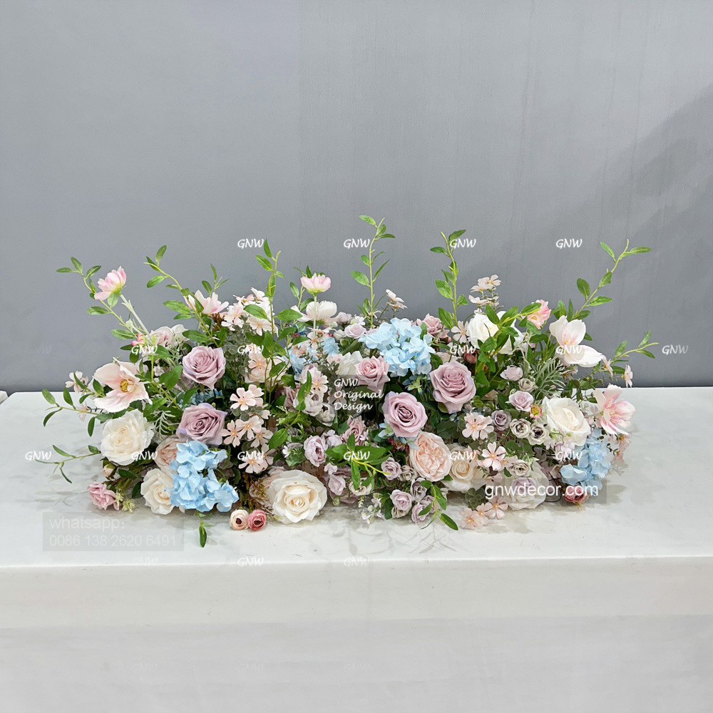 Artificial flower top table runner strip