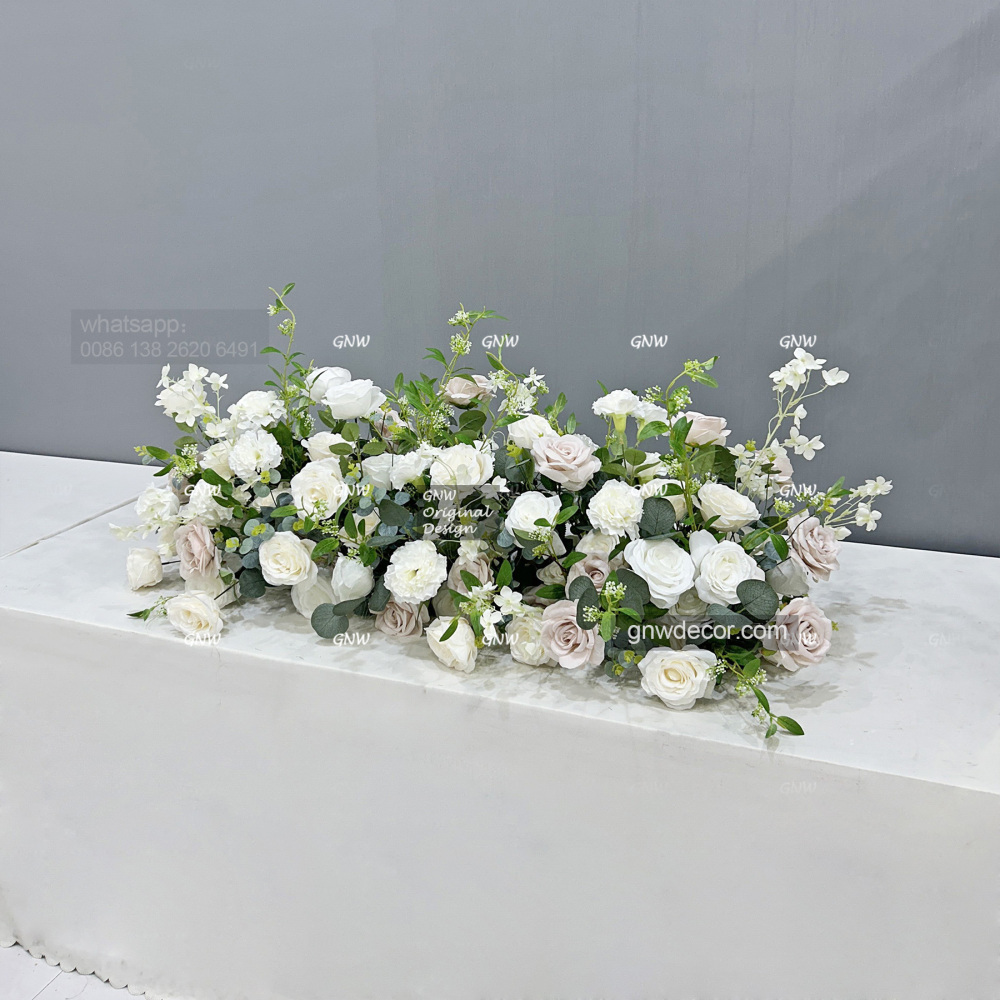 Artificial flower top table runner strip