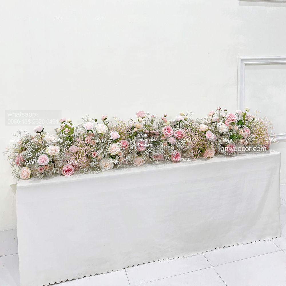 Artificial flower top table runner strip