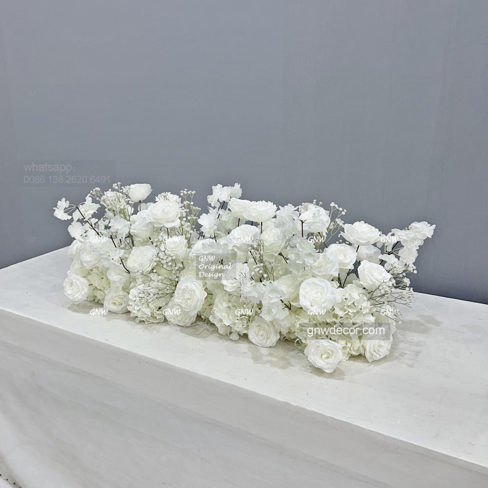 Artificial flower top table runner strip