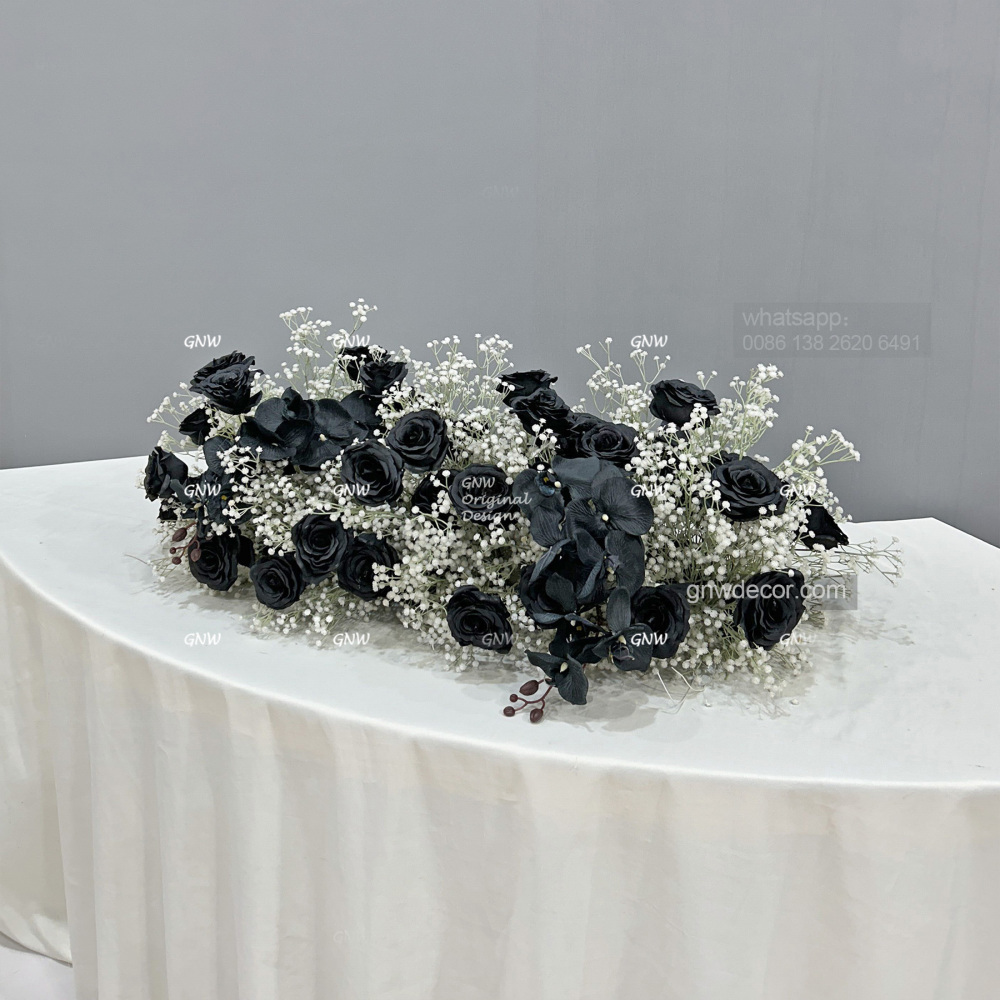 Artificial flower top table runner strip