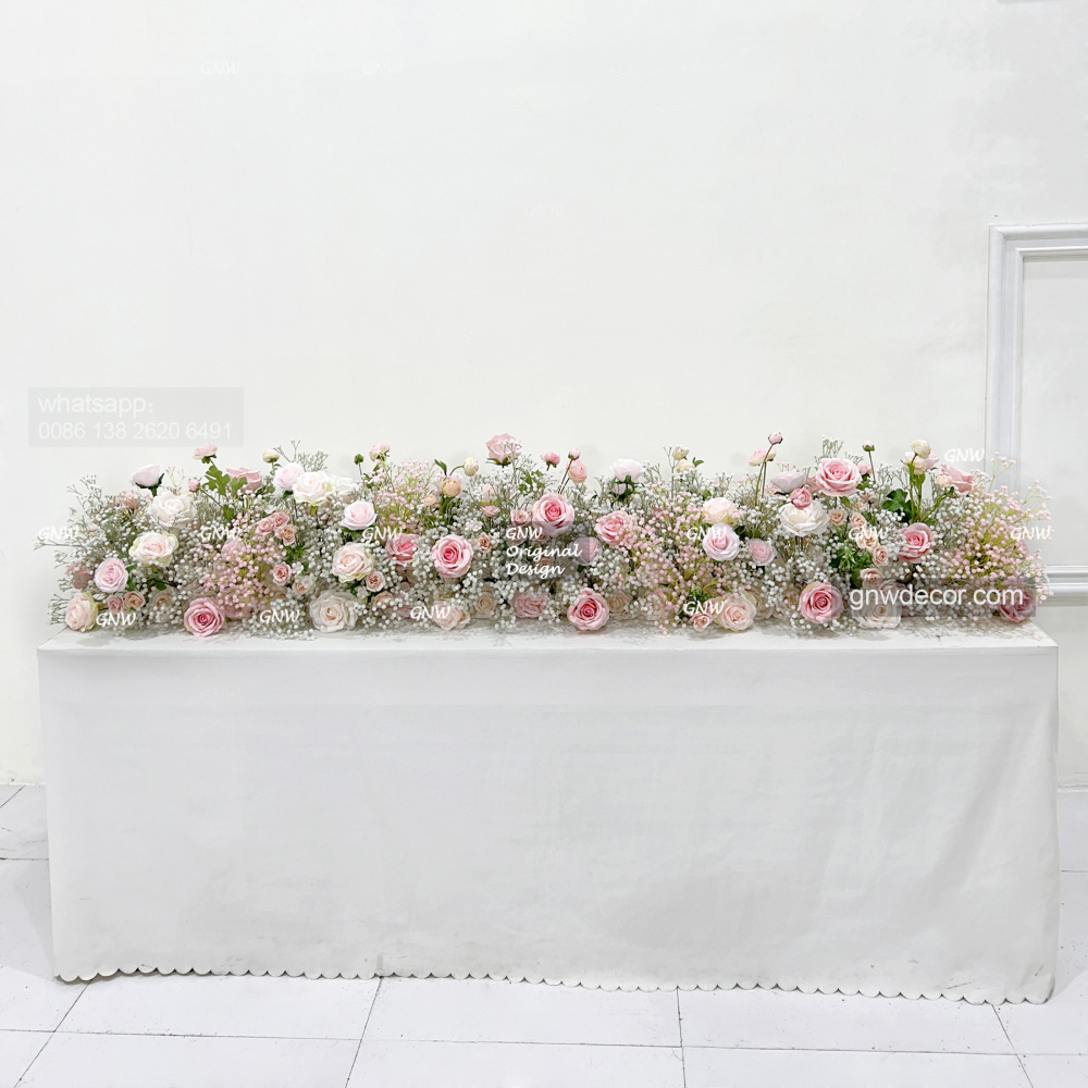 Artificial flower top table runner strip