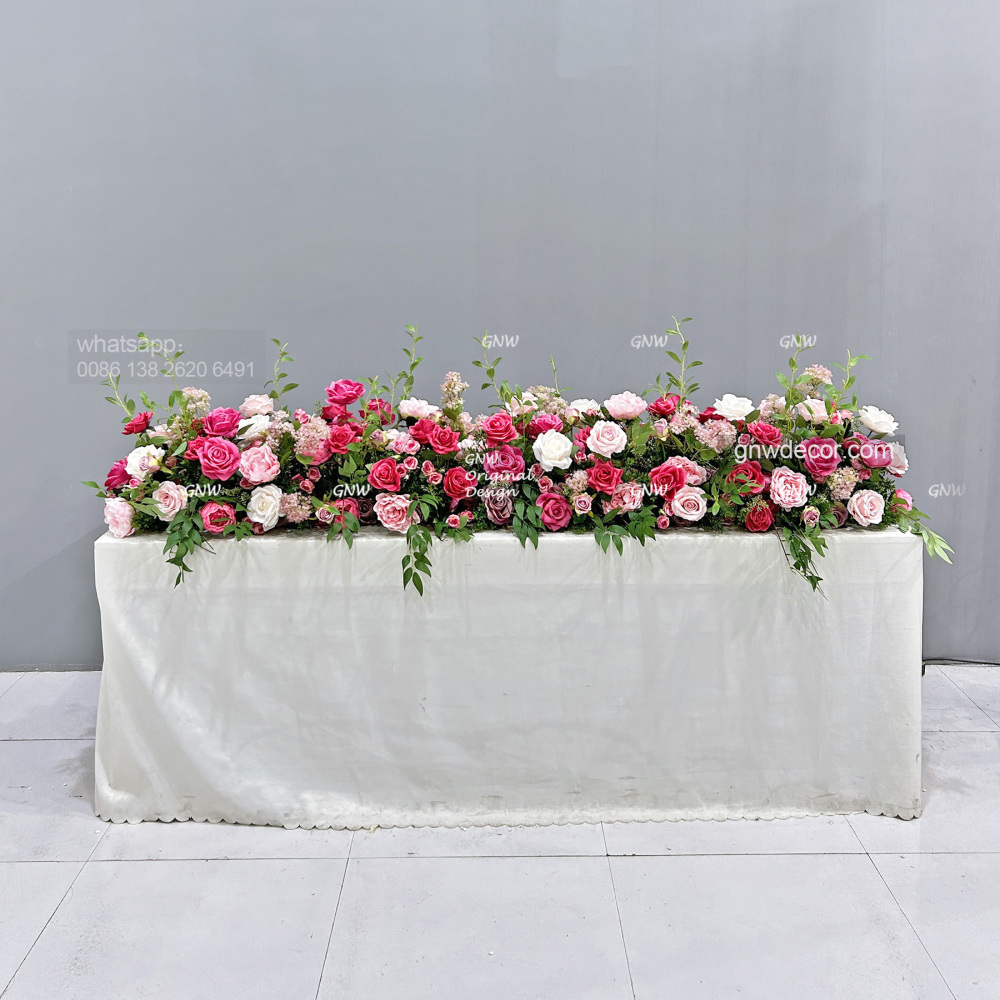Artificial flower top table runner strip