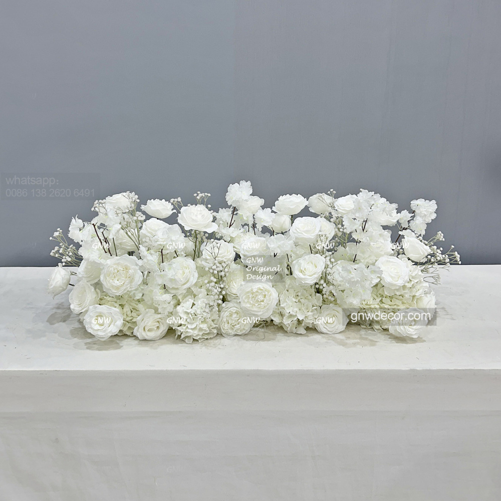 Artificial flower top table runner strip