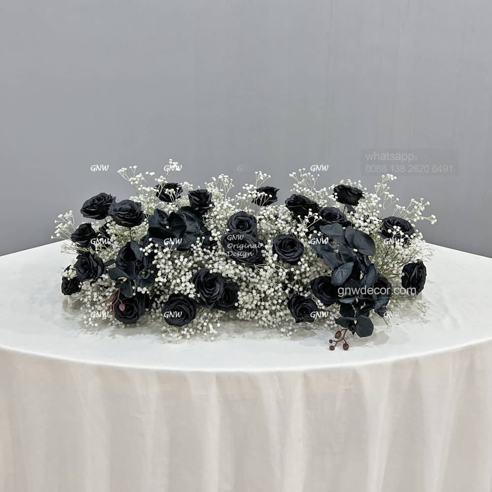 Artificial flower top table runner strip