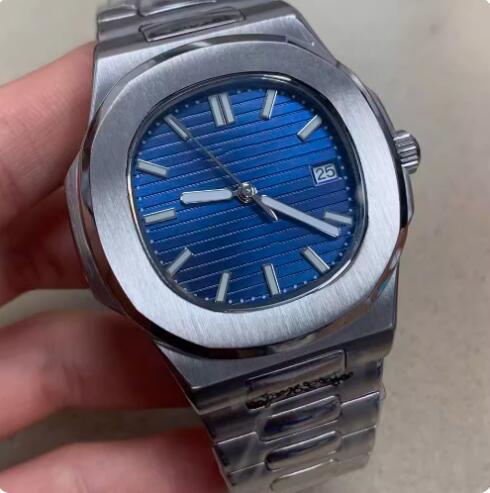 Men's Automatic Mechanical Watch Nautilus Style Stainless Steel Case Strap with NH35A Movement