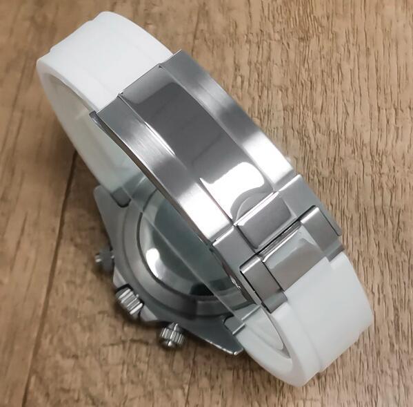 Men's quartz watch timing code 39mm stainless steel case sapphire glass rubber strap VK63 movement