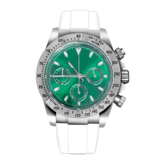 Men's quartz watch timing code 39mm stainless steel case sapphire glass rubber strap VK63 movement