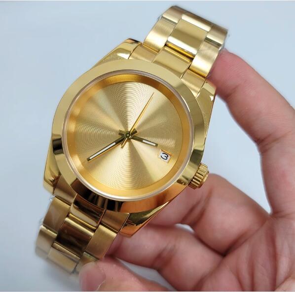 39MM Men's Automatic Mechanical Watch PVD Gold Precision Steel Case with Minimalist dial equipped with Japanese NH35 movement