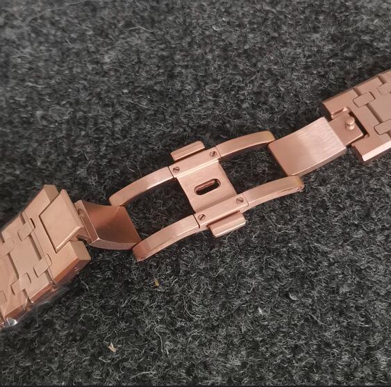 41mm PVD rose gold/black precision steel men's mechanical watch with NH35 movement sapphire glass