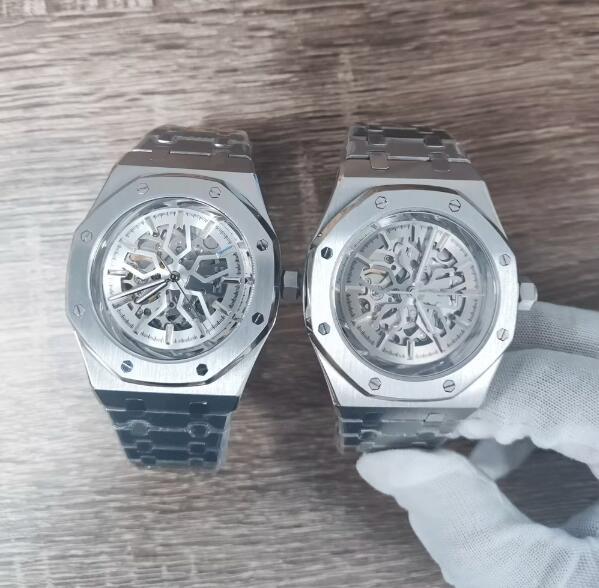 Men's mechanical watch with a 41mm hollow dial and stainless steel case paired with a brand new NH70 movement
