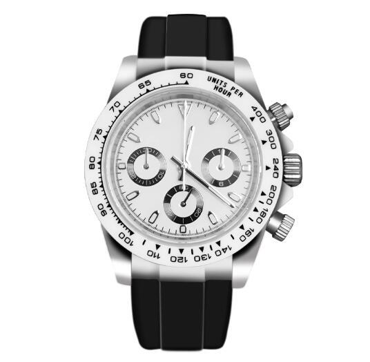 Men's quartz watch timing code 39mm stainless steel case sapphire glass rubber strap VK63 movement