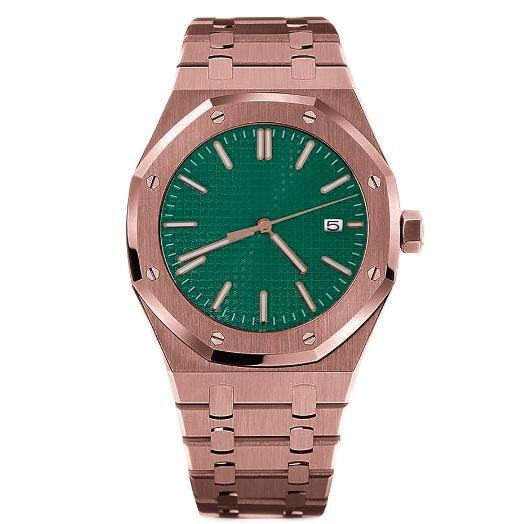 41mm PVD rose gold/black precision steel men's mechanical watch with NH35 movement sapphire glass