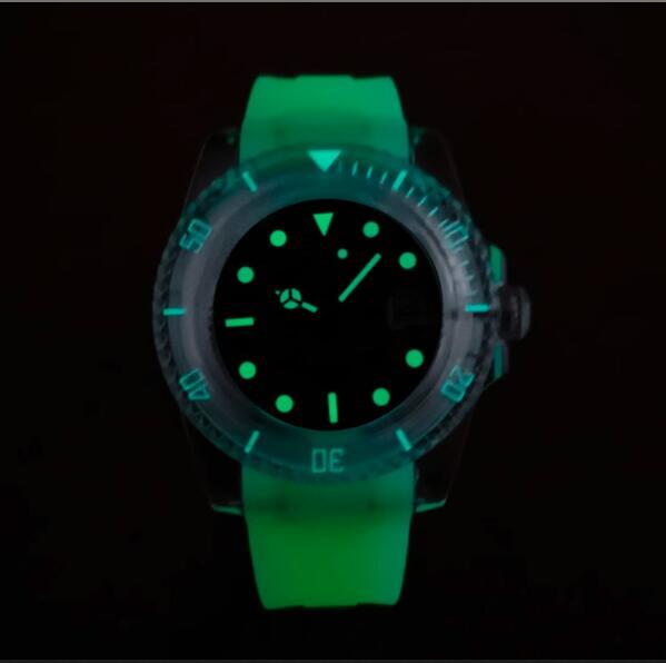 Night Glow Transparent Case Automatic Mechanical Watch Youth Style 40mm Paired with Japanese NH35 Movement