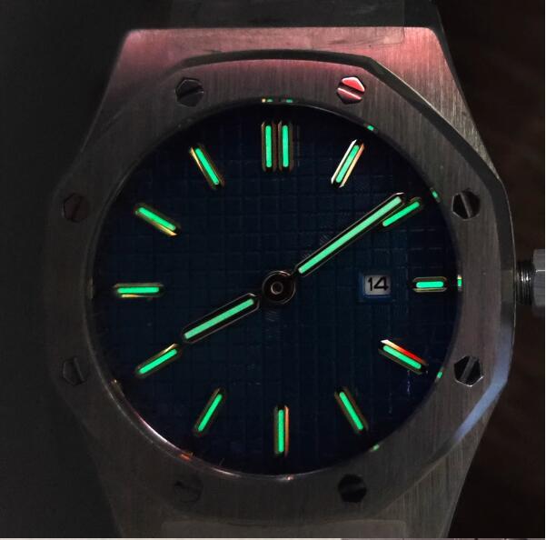 31MM Women's Octagonal Shizi Precision Steel Quartz Watch Green Glow dial with Japanese VJ24 quartz movement