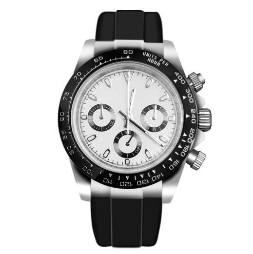 Men's quartz watch timing code 39mm stainless steel case sapphire glass rubber strap VK63 movement