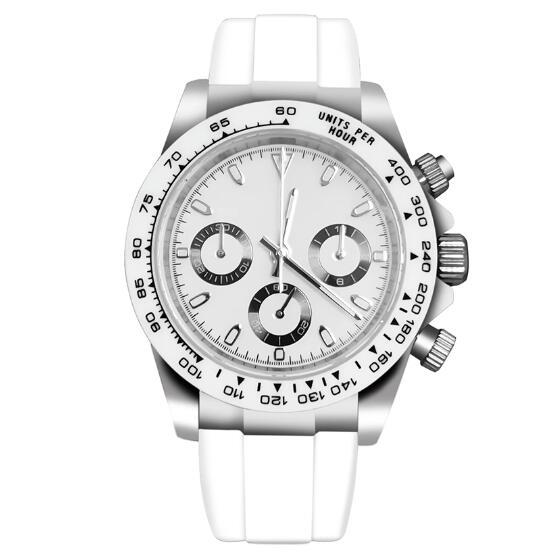 Men's quartz watch timing code 39mm stainless steel case sapphire glass rubber strap VK63 movement