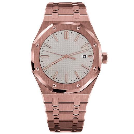 41mm PVD rose gold/black precision steel men's mechanical watch with NH35 movement sapphire glass