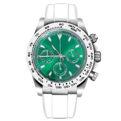 Men's quartz watch timing code 39mm stainless steel case sapphire glass rubber strap VK63 movement