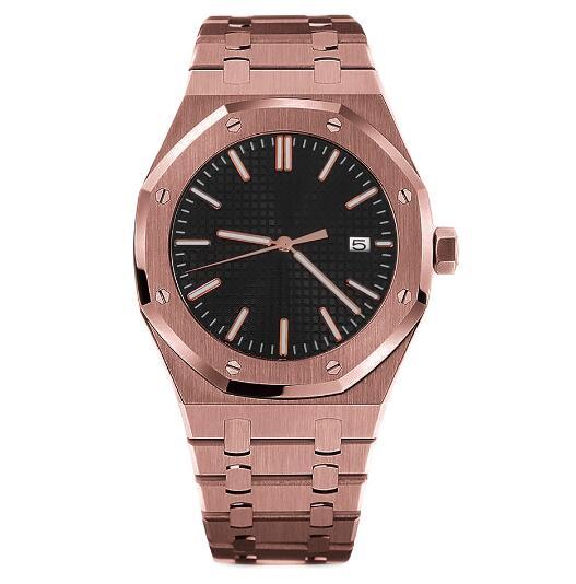 41mm PVD rose gold/black precision steel men's mechanical watch with NH35 movement sapphire glass