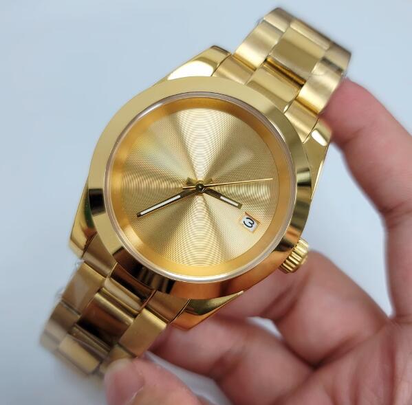 39MM Men's Automatic Mechanical Watch PVD Gold Precision Steel Case with Minimalist dial equipped with Japanese NH35 movement