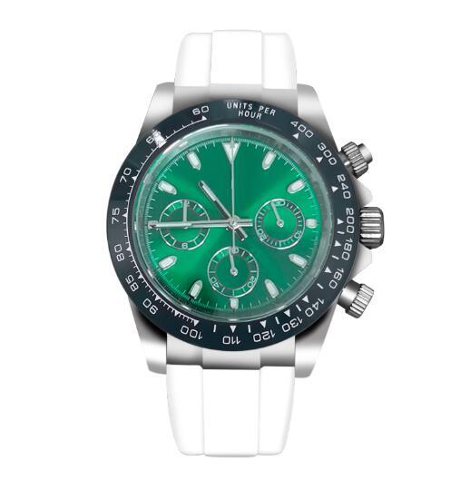 Men's quartz watch timing code 39mm stainless steel case sapphire glass rubber strap VK63 movement